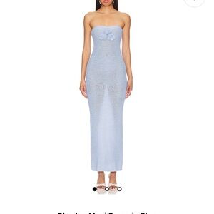 Elegant Blue Strapless Dress